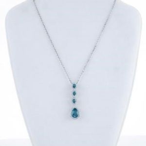 Blue Topaz necklace - one 1.92ct topaz and three 0.48 ct topazes.